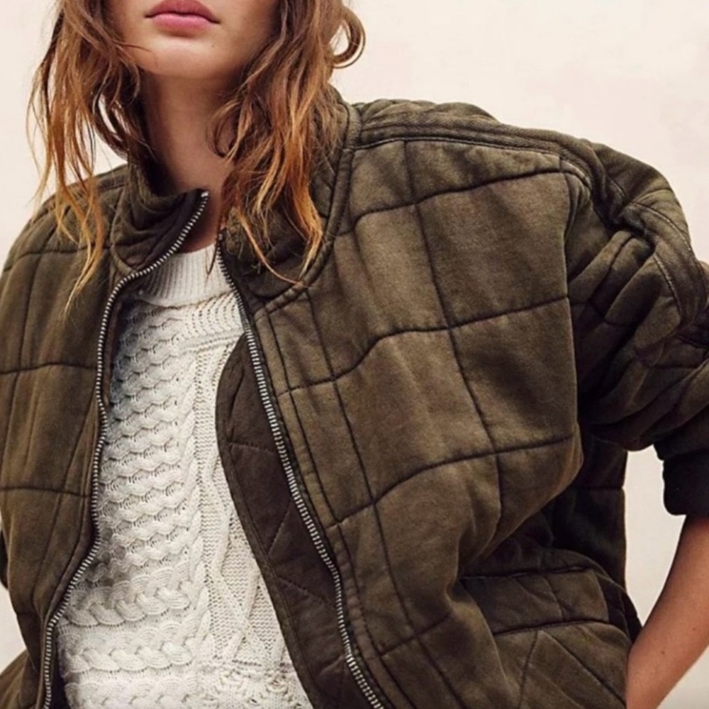 Free People Dolman Quilted Knit Jacket